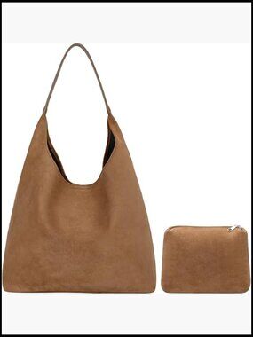 Suede Hobo Bag Slouchy Tote Shoulder Handbag Trendy Y2K Retro Work Everyday